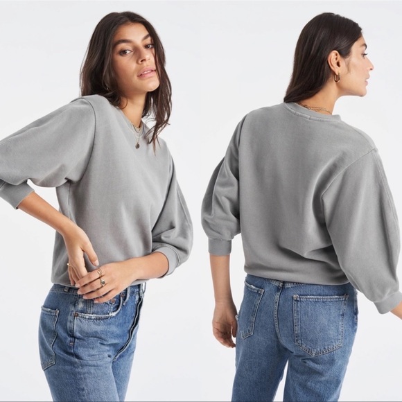 Agolde Tops - Agolde thora balloon sleeve sweatshirt a7053 gray
